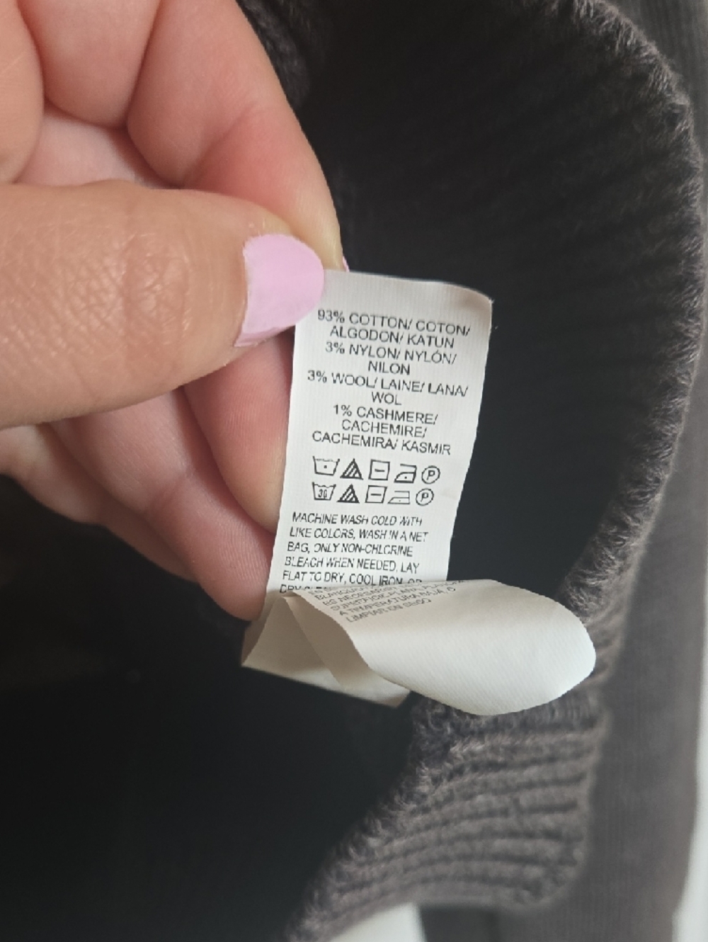 Lucky Brand Gray Shawl Collar Cardigan with Maroon Trim - Picture 5 of 5